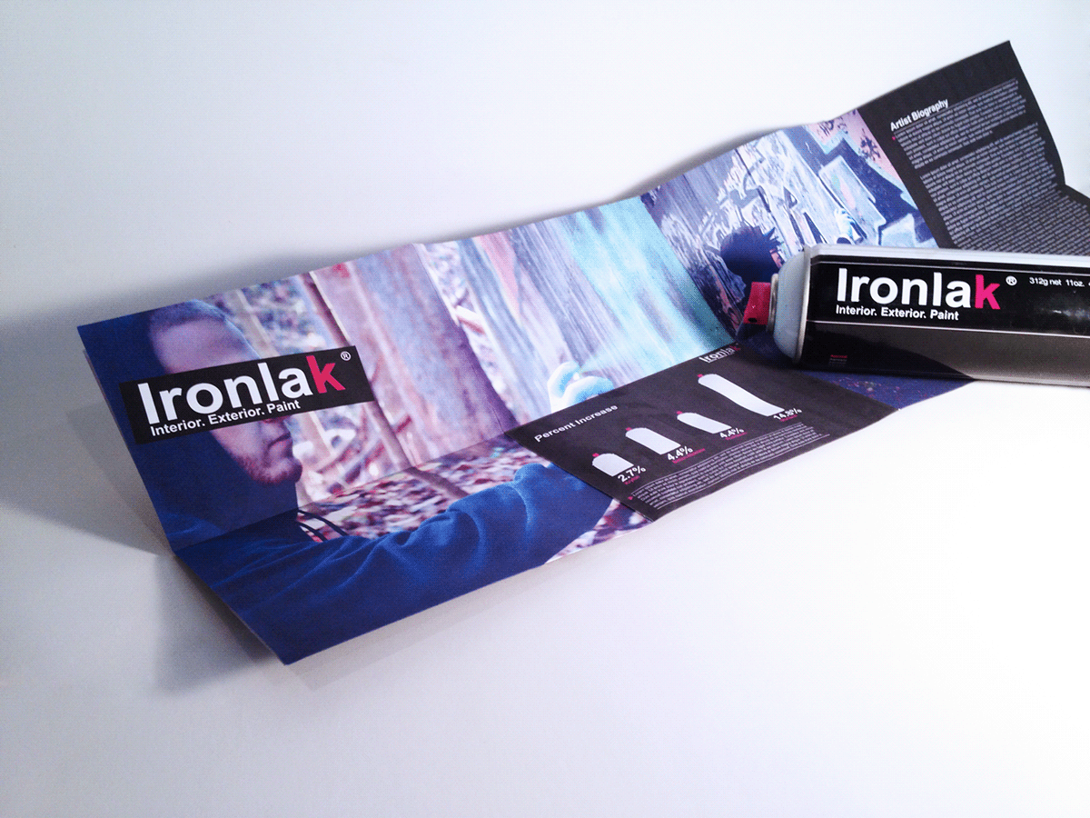 Ironlak spray paint wall double map fold ANNUAL report can fat cap pink dot paper