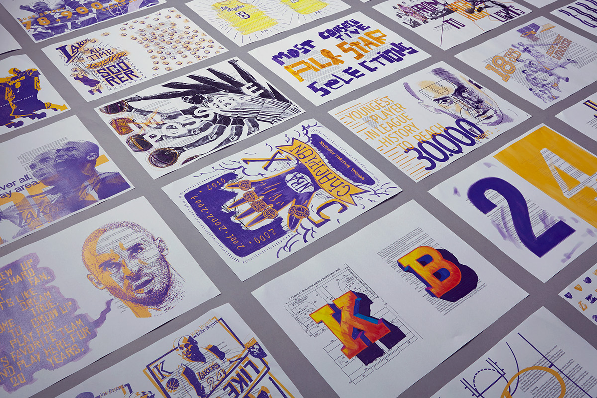 Kobe Bryant book Kobe's Rule's Book NBA ESPN cannes lions 2016 design Agência Africa basketball rules book basketball player craft Typography Craft handmade type