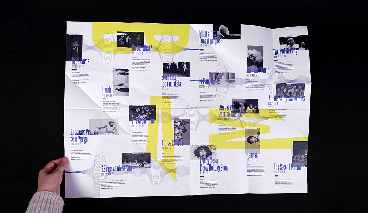 print type foldout poster BAM nyc arts festival Guide newsprint
