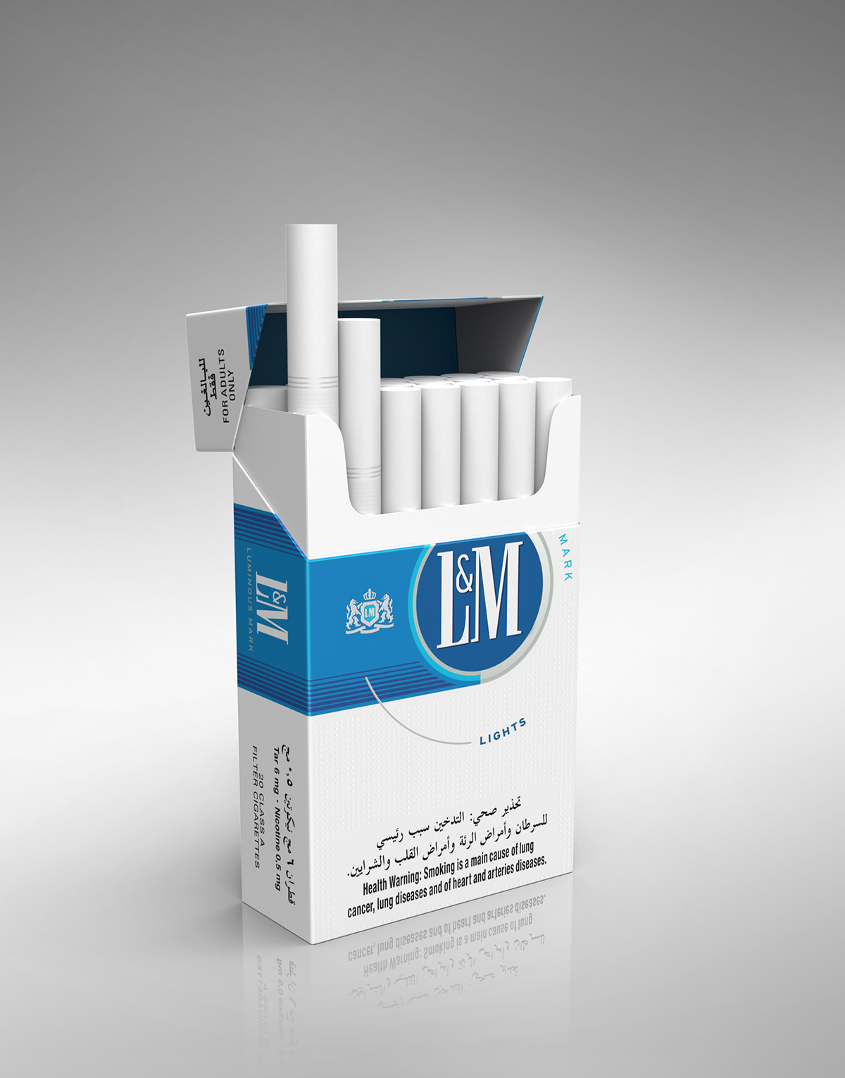 lm cigarette Packaging Luminous Mark