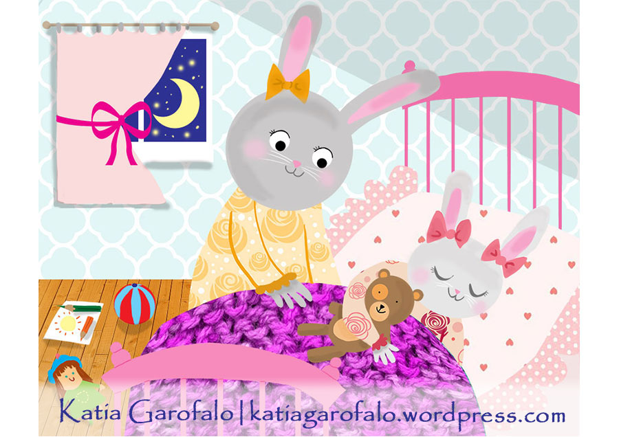 Katia Garofalo goodnight children illustration kidlit kidlit art digital painting rabbits animals cute
