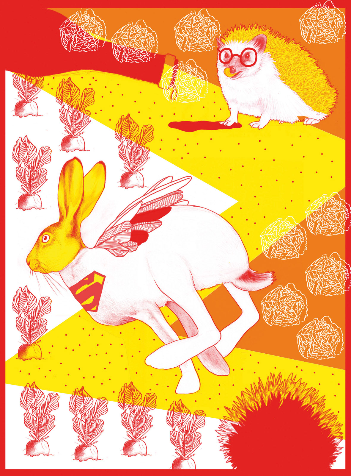 fairytale hare and hedgehog rabbit brothers grimm