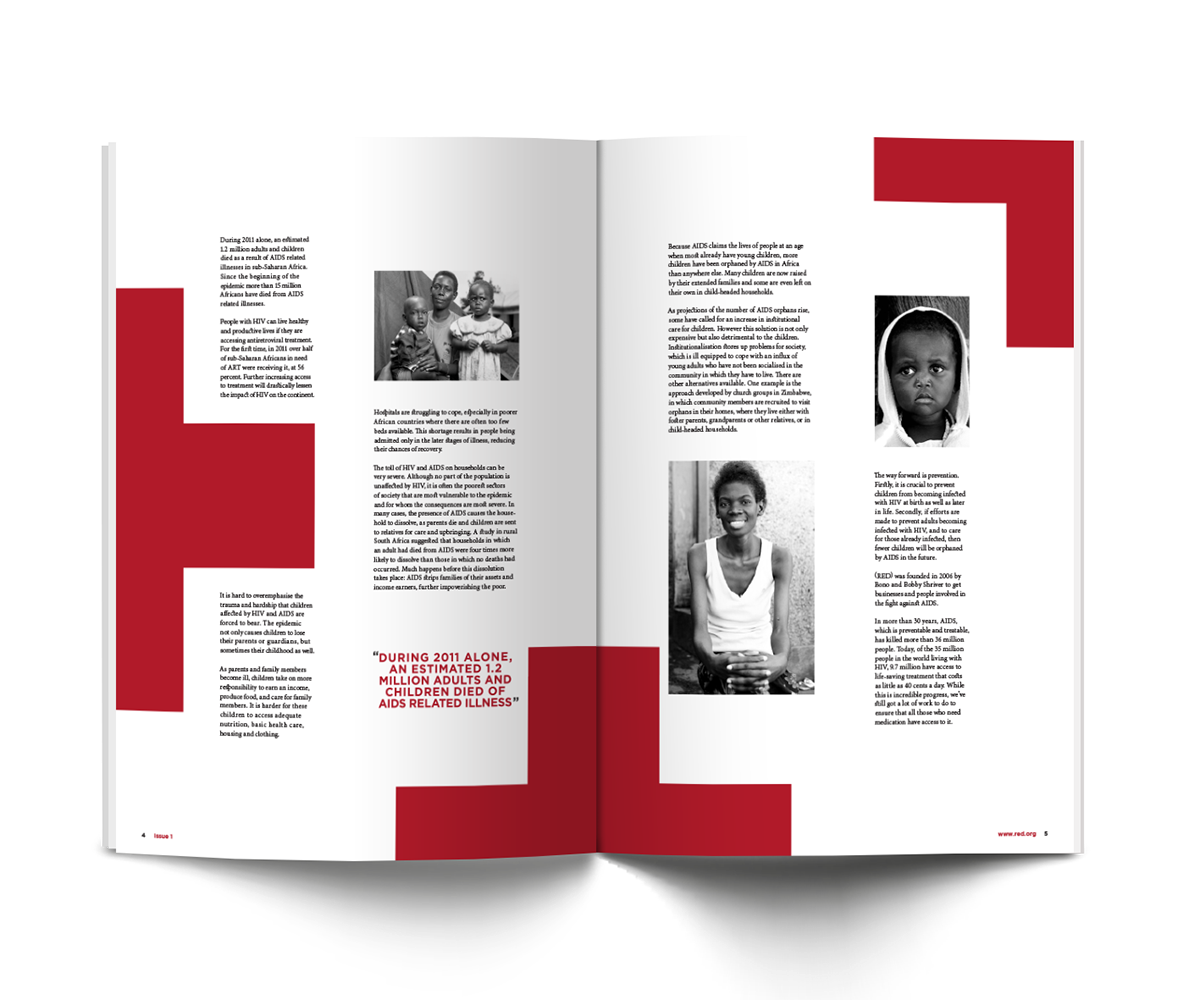 (RED) charity magazine editorial red AIDS hiv Arv africa Treatment Positive