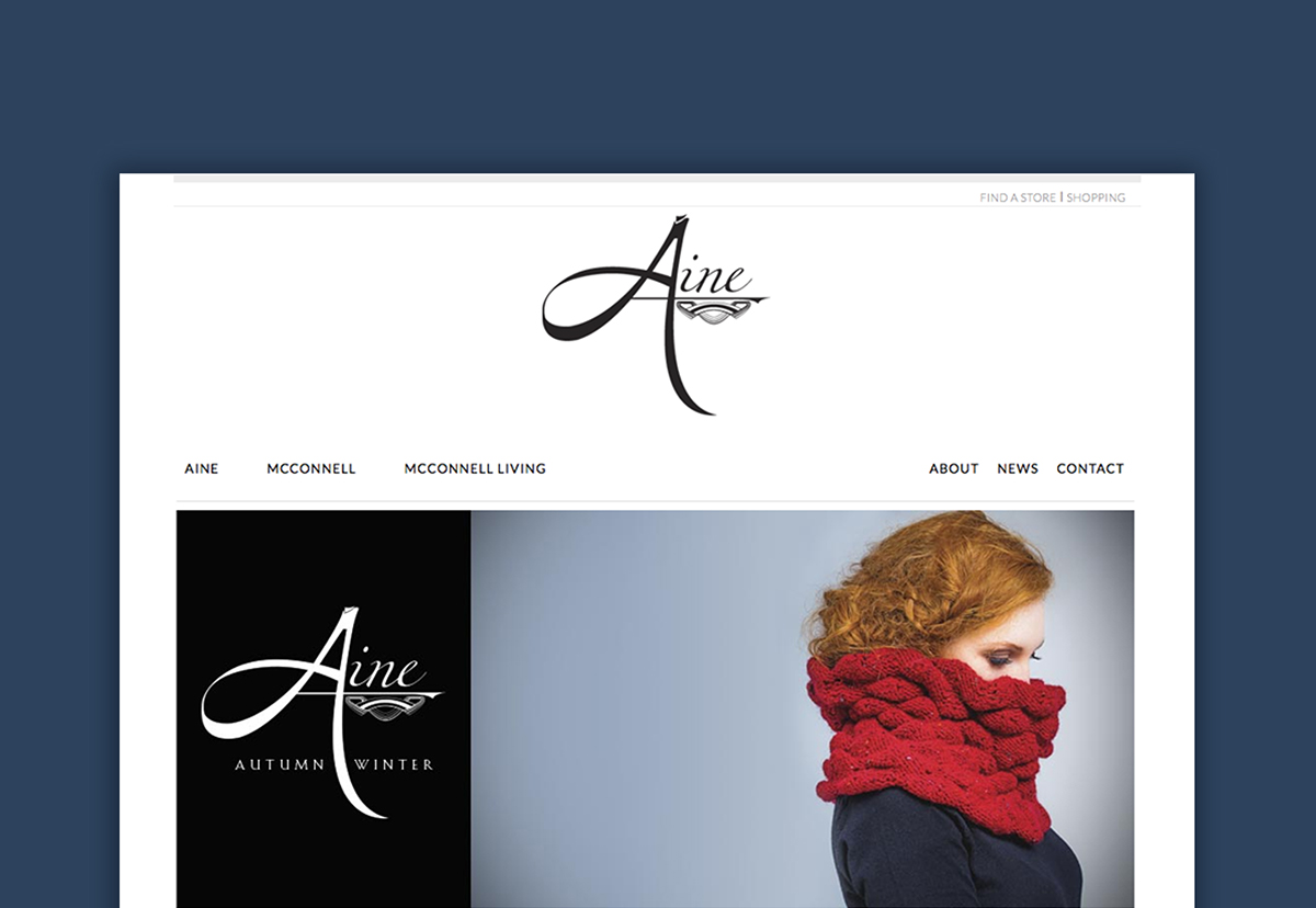 aine Aine Knitwear Website Design website development