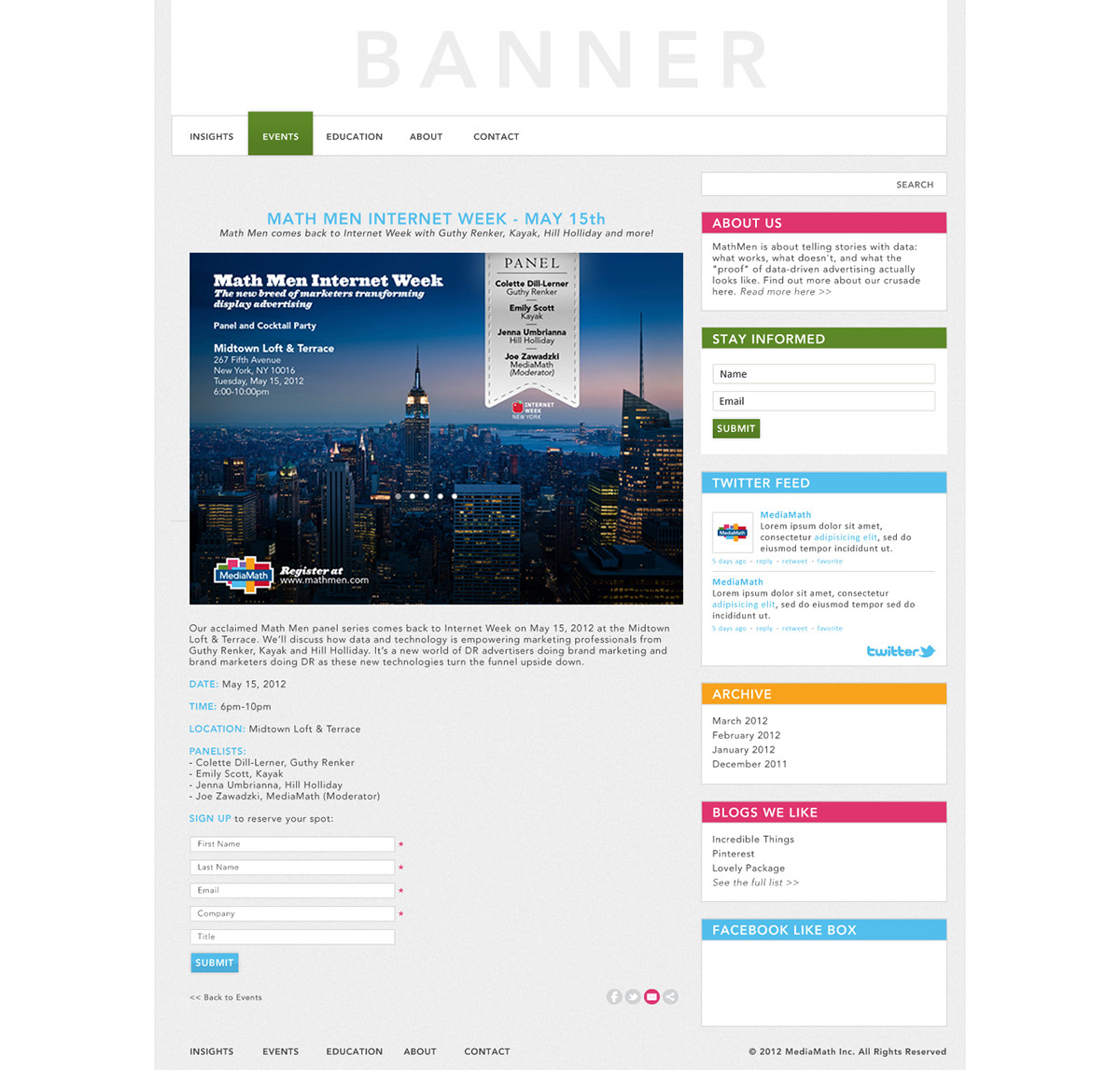 new marketing   institute digital media  web Website design  banner CEO about Events contact