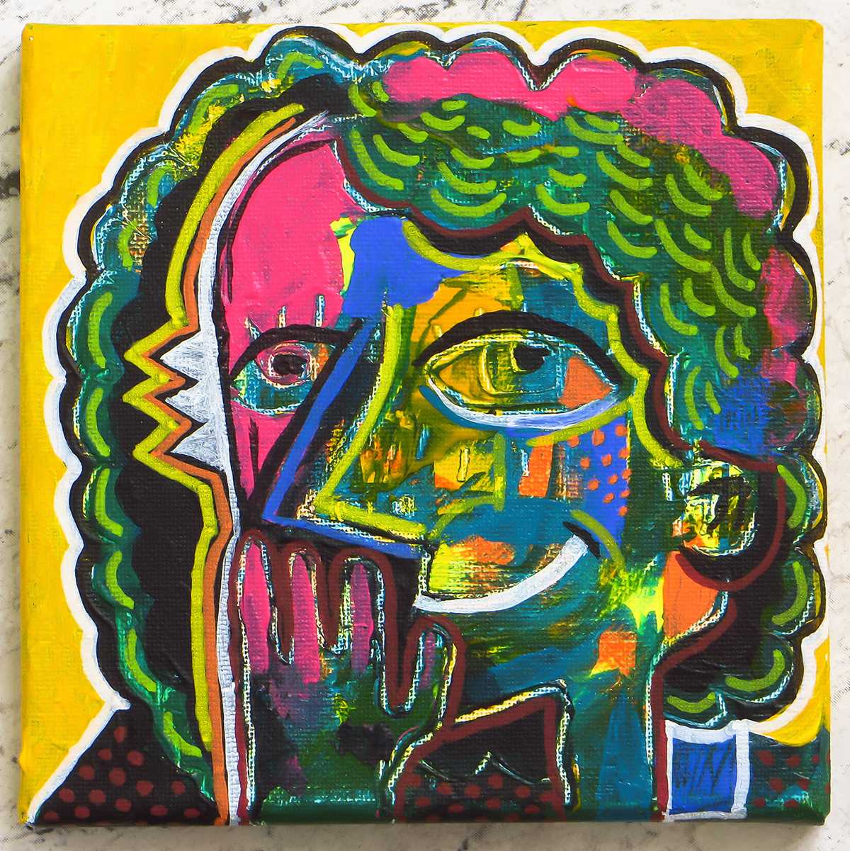 miguel palomar retrato portrait acrylic painting  