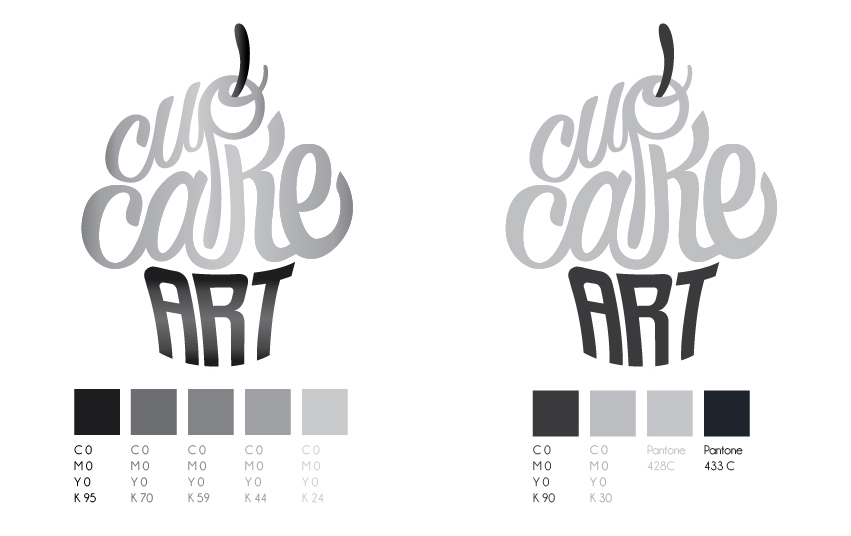 cupcake cake art shop Workshop logo brand identity