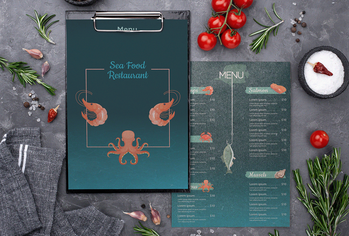 food menu menu design restaurant menu design sea food sea food design sea food menu sea menu