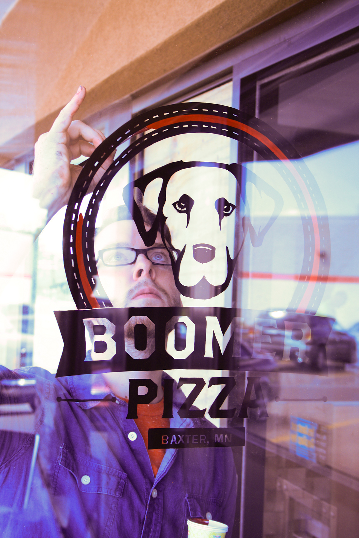 Pizza restaurant boomer sign painting signs lettering logo up north cabin dog hand letter hand paint craft