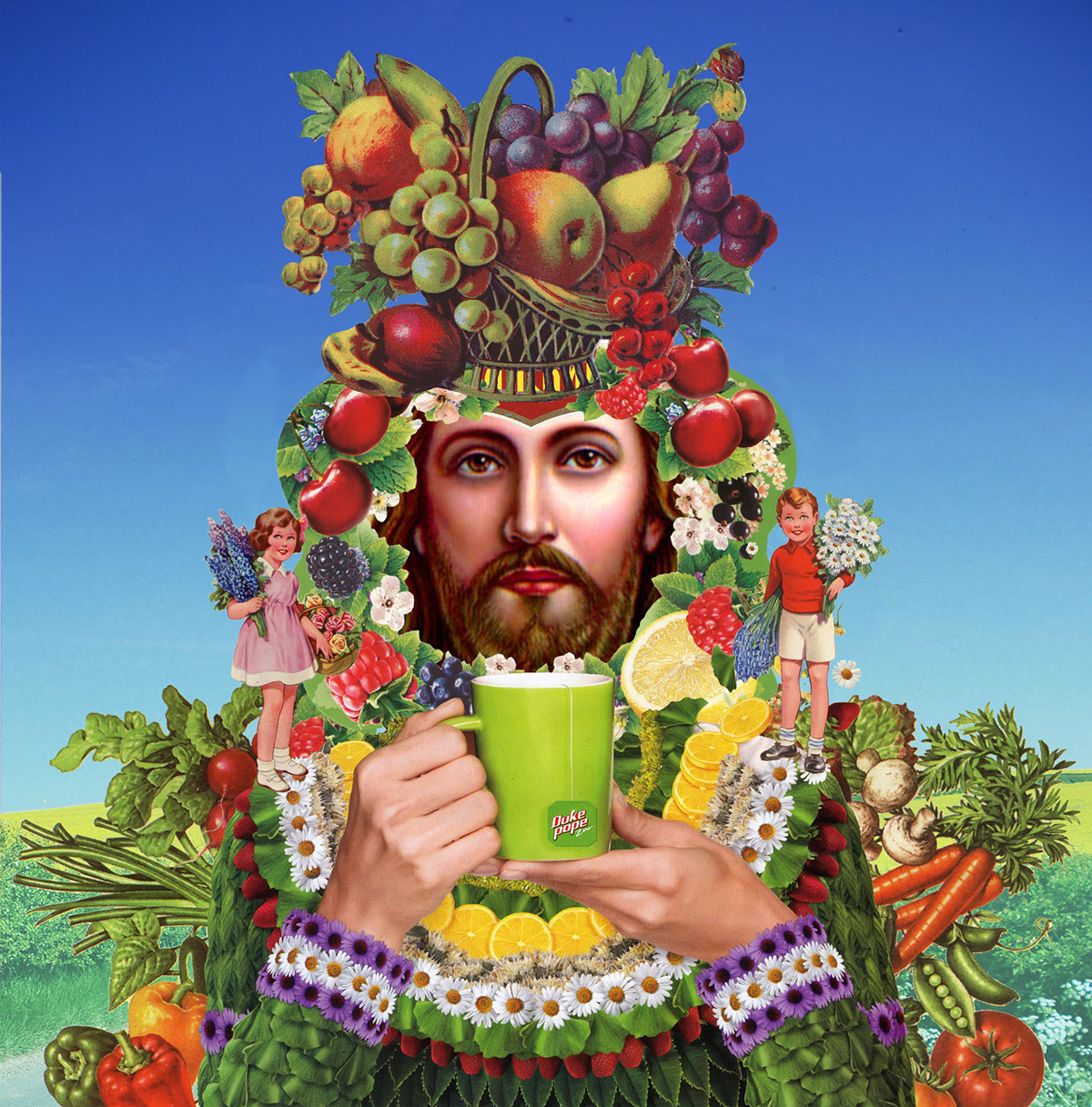 kitsch flower jesus gay science fiction colour collage stalin psychedelic Retro angels Fruit surrealist warhol Pop Art