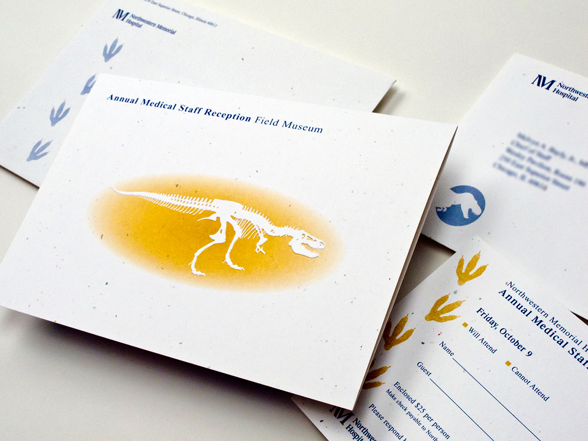 Invitation  Field Museum  Dinosaur Event Shedd specialty paper special printing