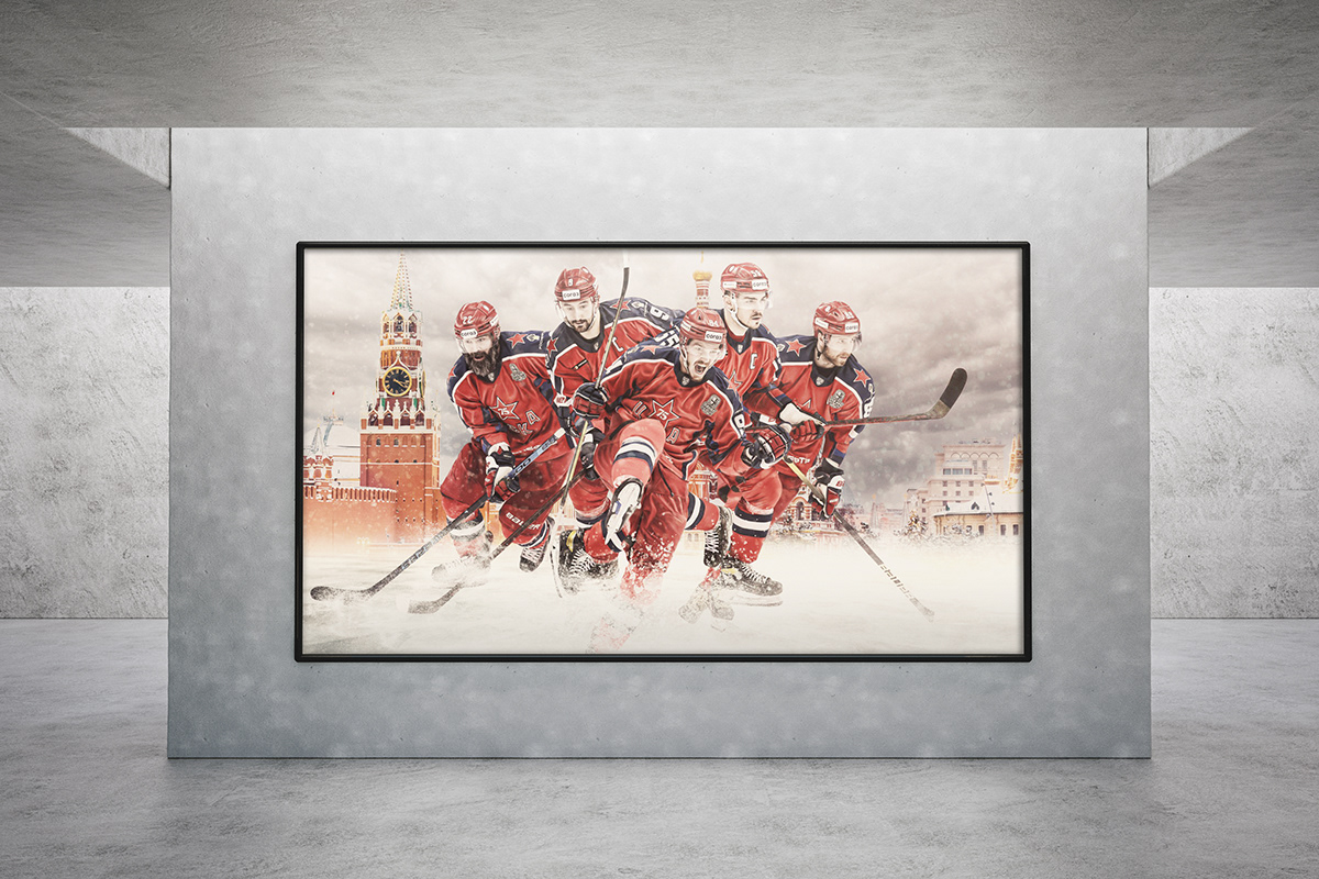 design graphic design  hockey ice hockey sportgraphic sports Sports Design sports media КХЛ цска