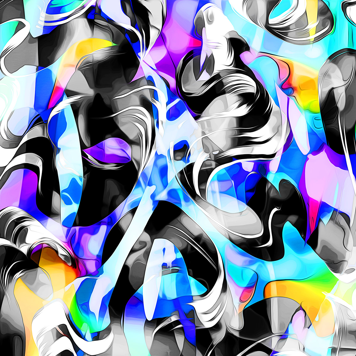 abstract Collection colorful flow neon nft paint print vector vibrant