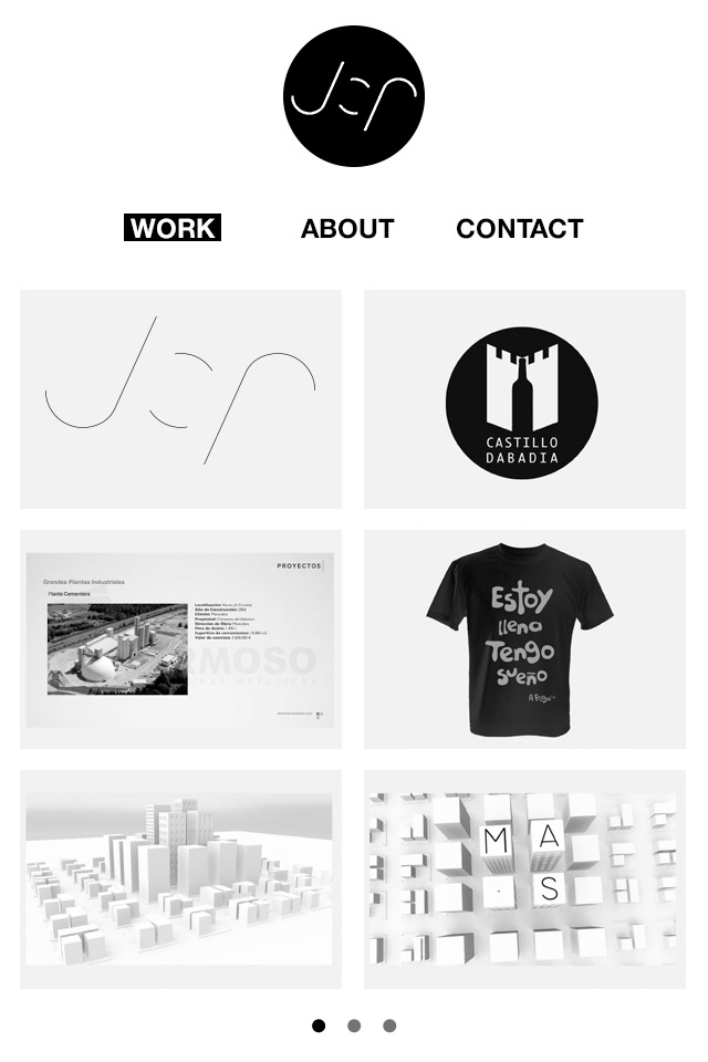 black White minimal portfolio ios iphone Web Website UI