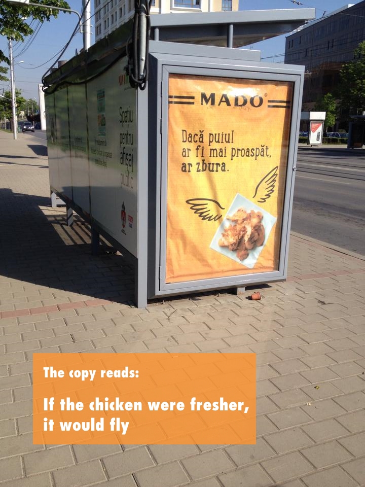 OOH Out-of-home Advertising Headline Below the Line BTL Advertising Food  Bus Shelter Fast food Btl Below the Line