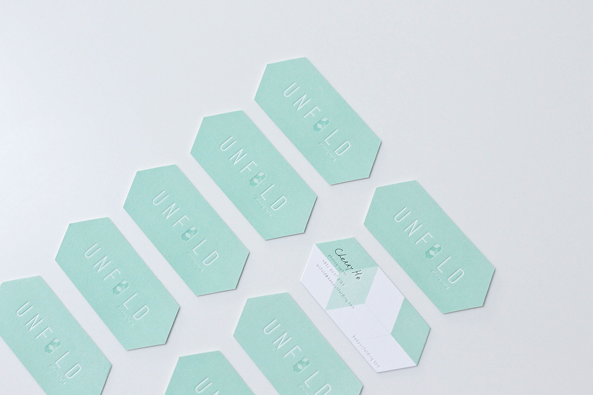 Branding and Identity Business Cards die cut embossing