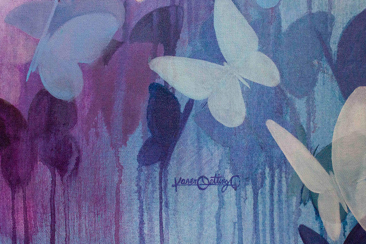 acrylic oil paint butterflies woman Nature