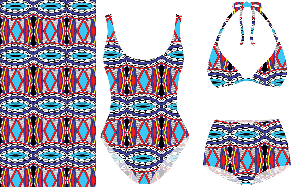 textile design  Fashion  surface design pattern print swimwear print design 