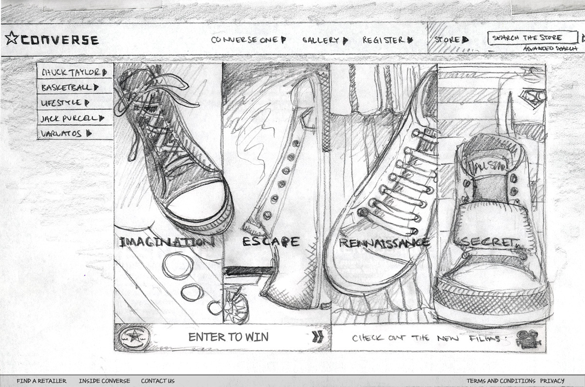 converse shoes Flash ILLUSTRATION  Layout Ecommerce