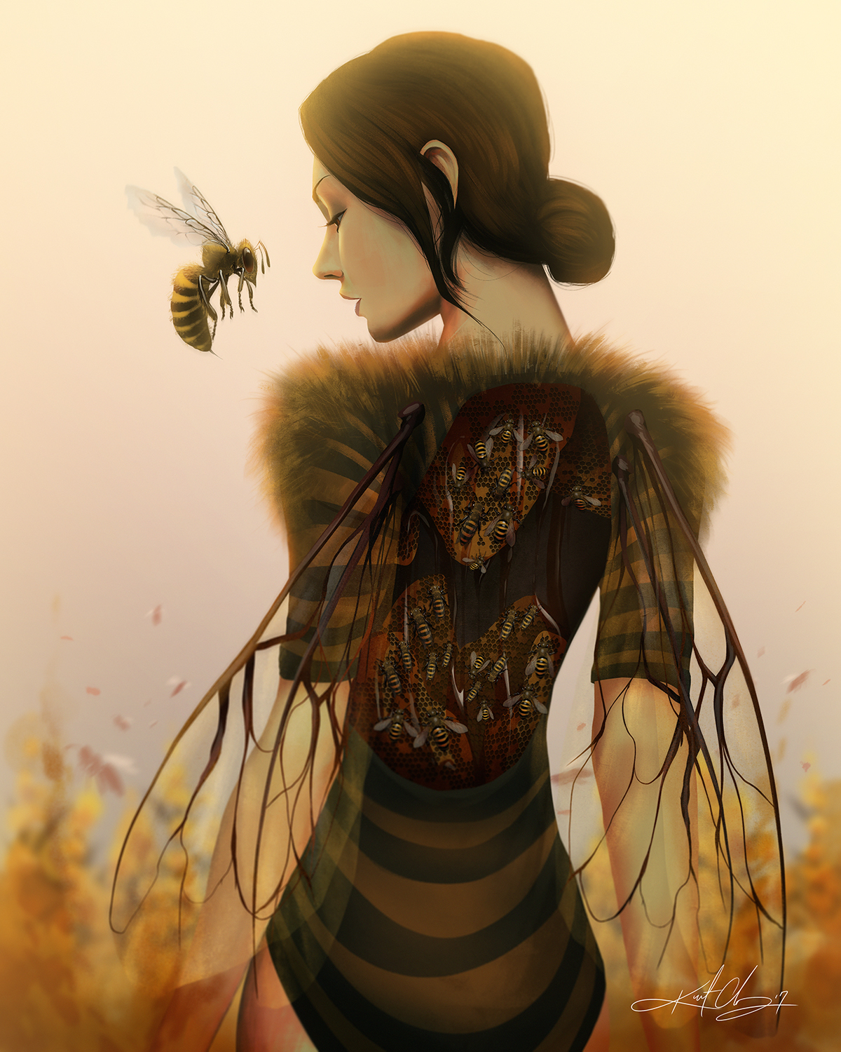 queen bee insect beauty elegance kurt chang art lighting surreal art