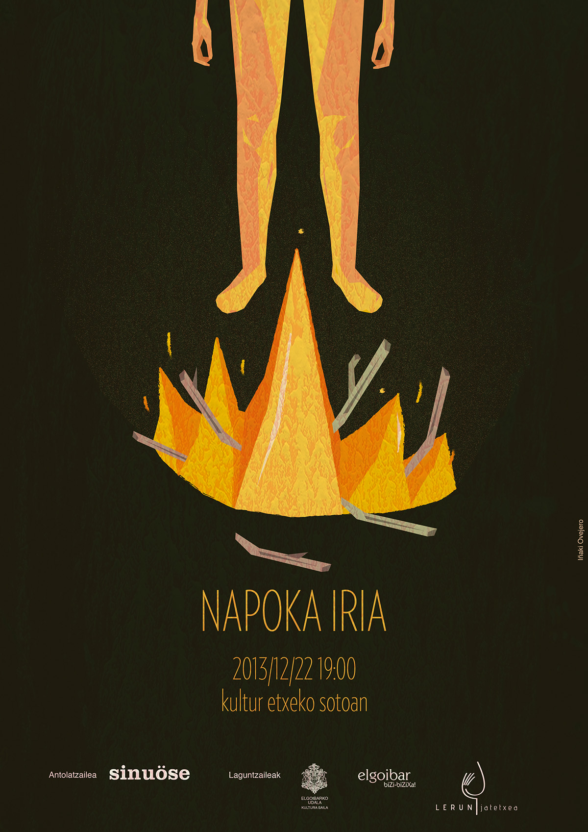 iñaki ovejero sinuose concierto kontzertua cartel poster ilustracion napoka Napoka Iria elgoibar sotoa