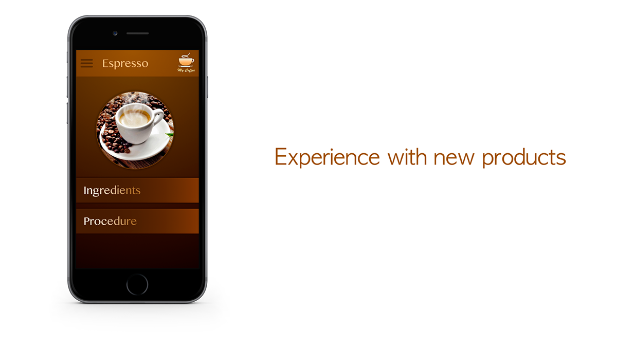 My Coffee user interface i Phone