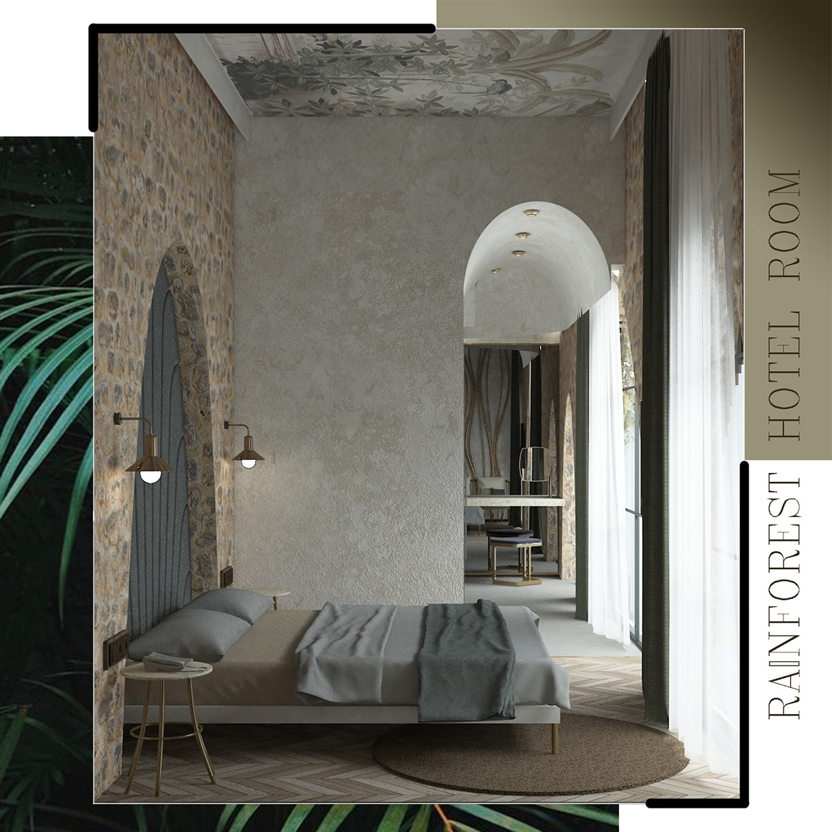 architecture design hotel icmimari interiordesign landscapearc rainforest Render room