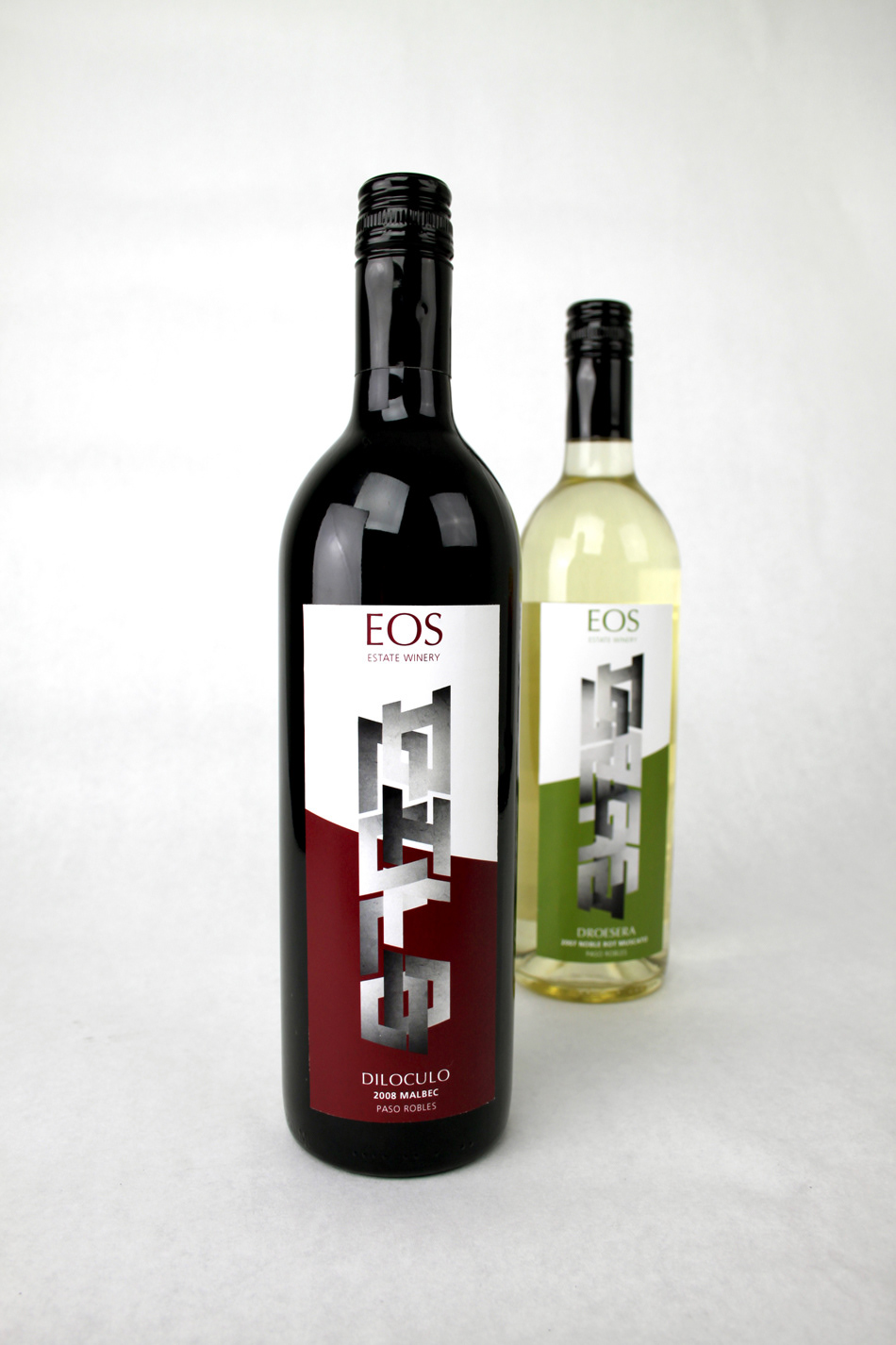 wine labels Label typographic eos estate winery paso robles California Malbec Muscato Dessert Wine Tyler Stockdale