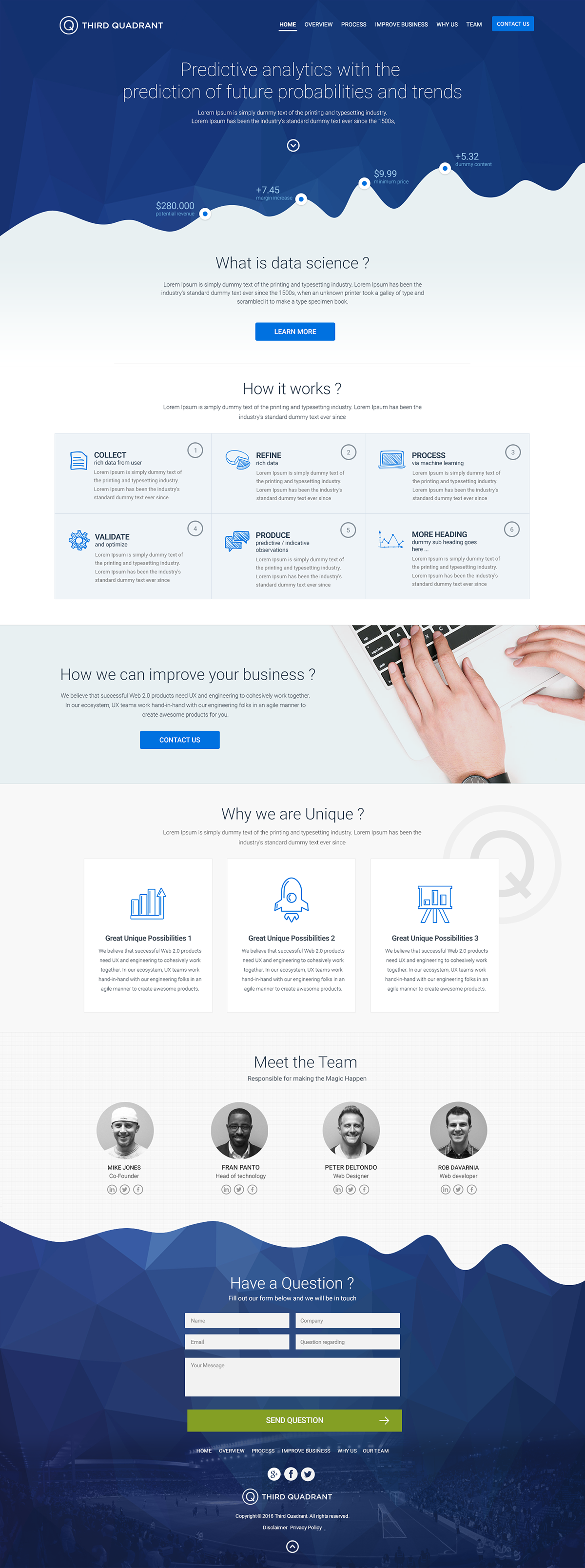 landing page One Page template Tech Startup website