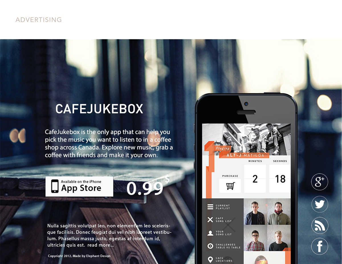 app cafe cafe app mobile jukebox Audio bands