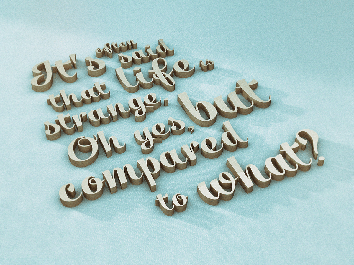 3D design lettering life poster quote typo typography  