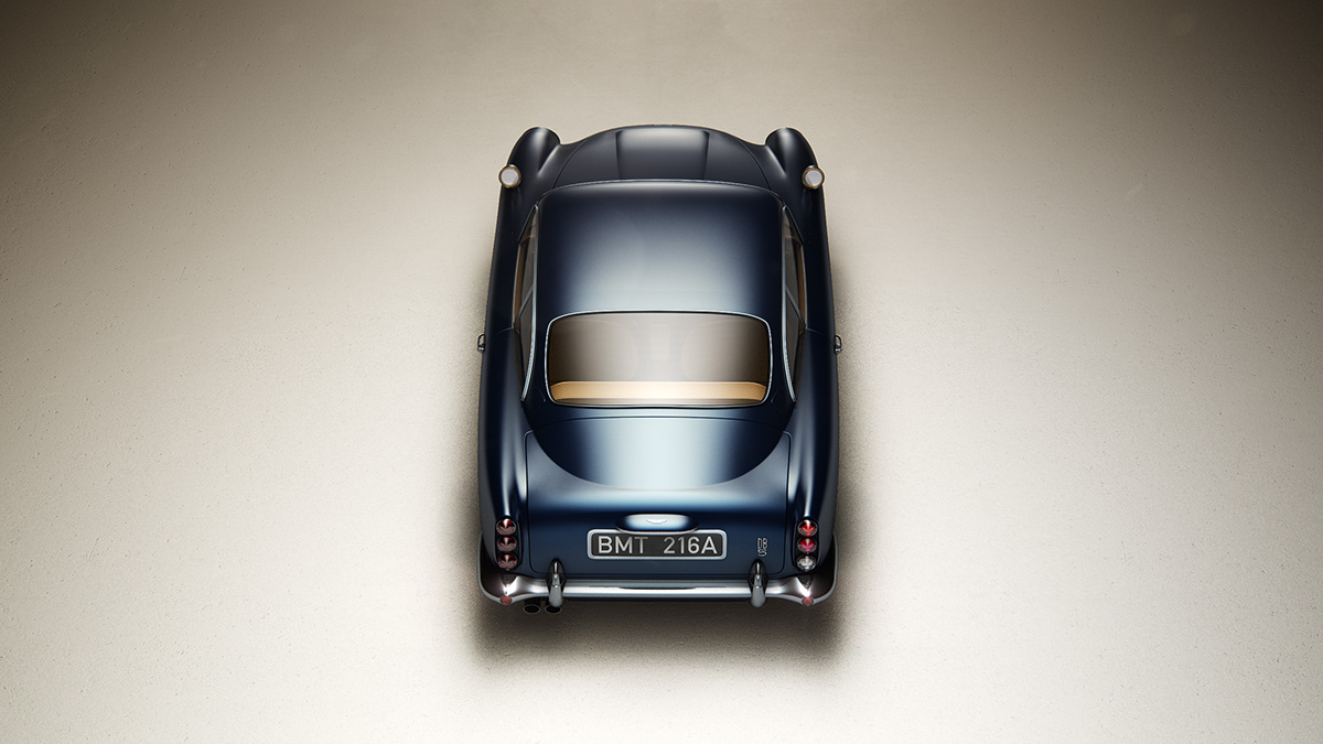 aston Martin car 3D lighting art retouch james bond DB5 digital