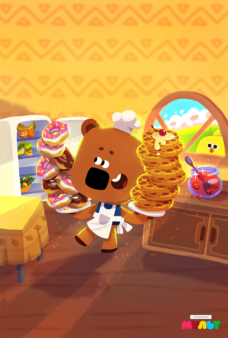 mobile game app ILLUSTRATION  kids Food  Game Art Mobile app children icons game