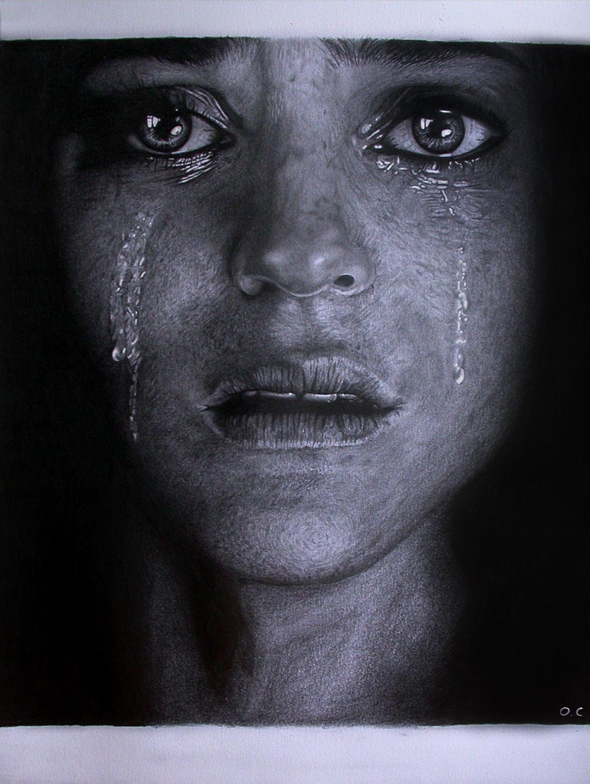 crying girl realistic cristina otero draw