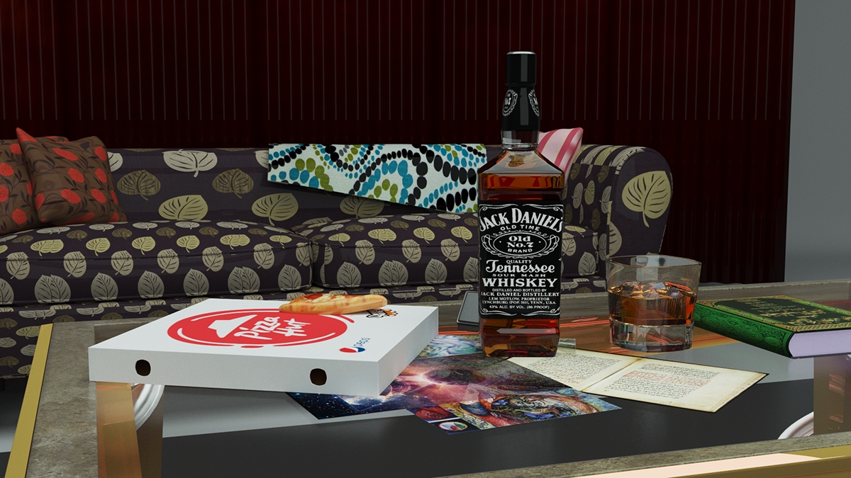 DMT warm drink Interior Whisky jackdanial book sofa Imagine