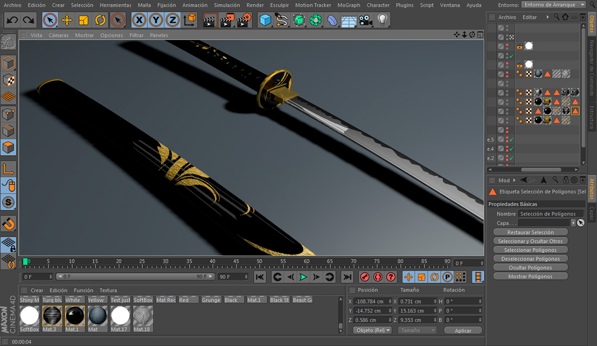 katana Samuari render3D Sword Tokugawa digital art Bushi