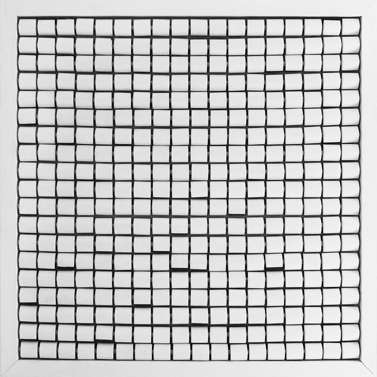 pixel wood art black White turnable turn counting frame frame