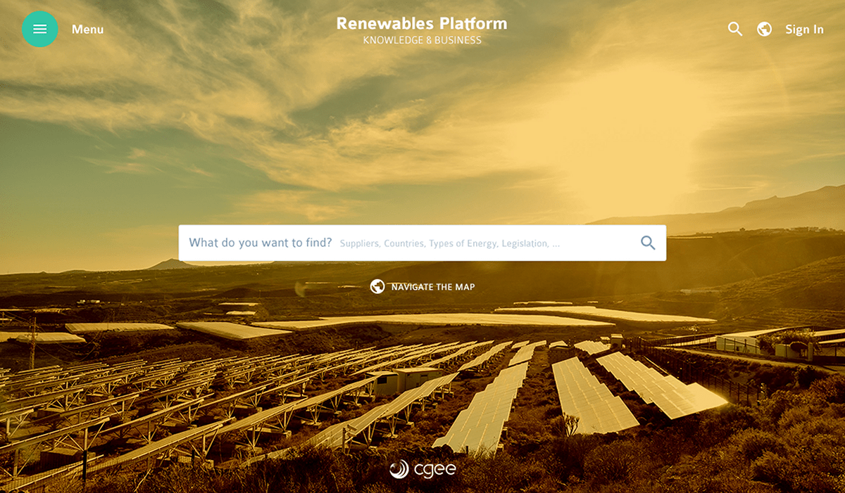 CGEE renewables platform Solar energy Thermal energy Bioenergy wind power hydropower wave power