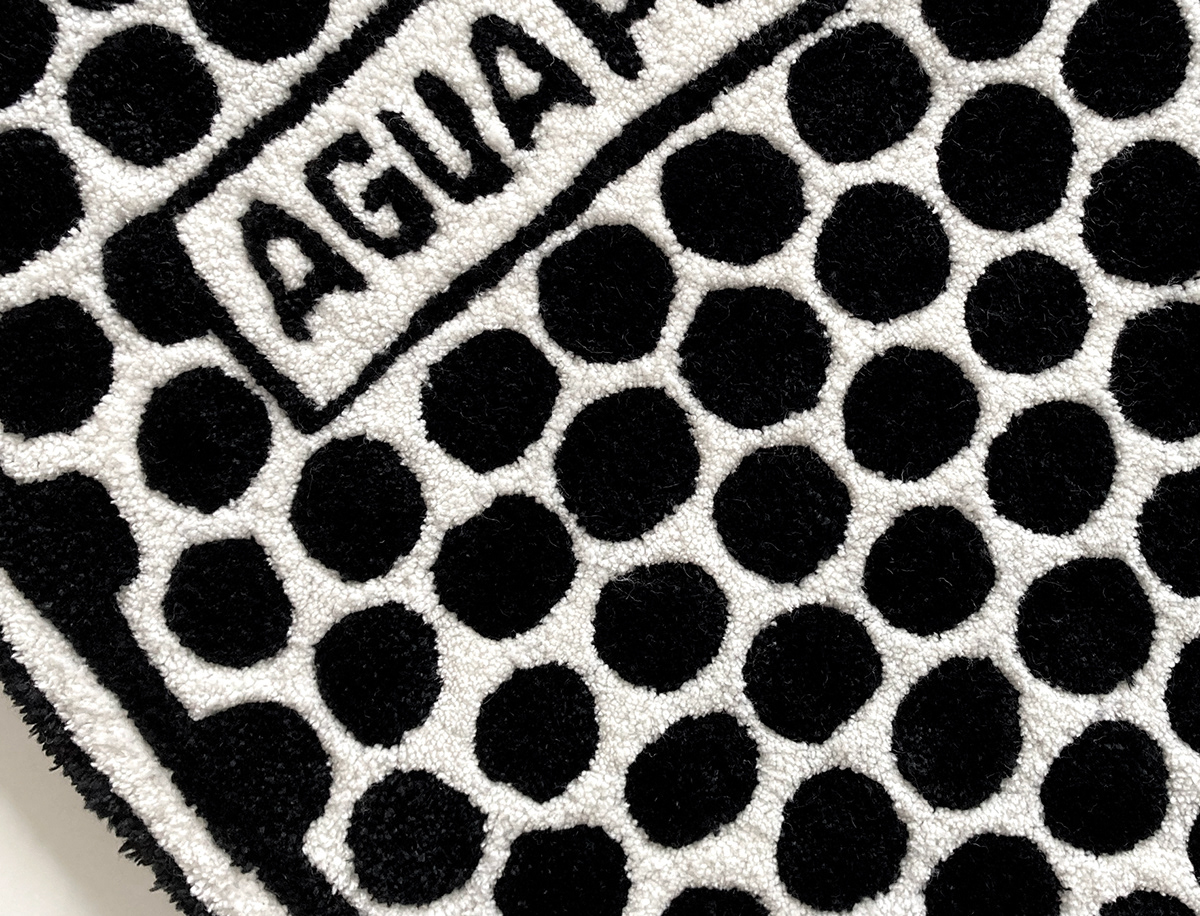 black and white home Interior manhole cover manhole covers Rug rugs textile tufted tufting