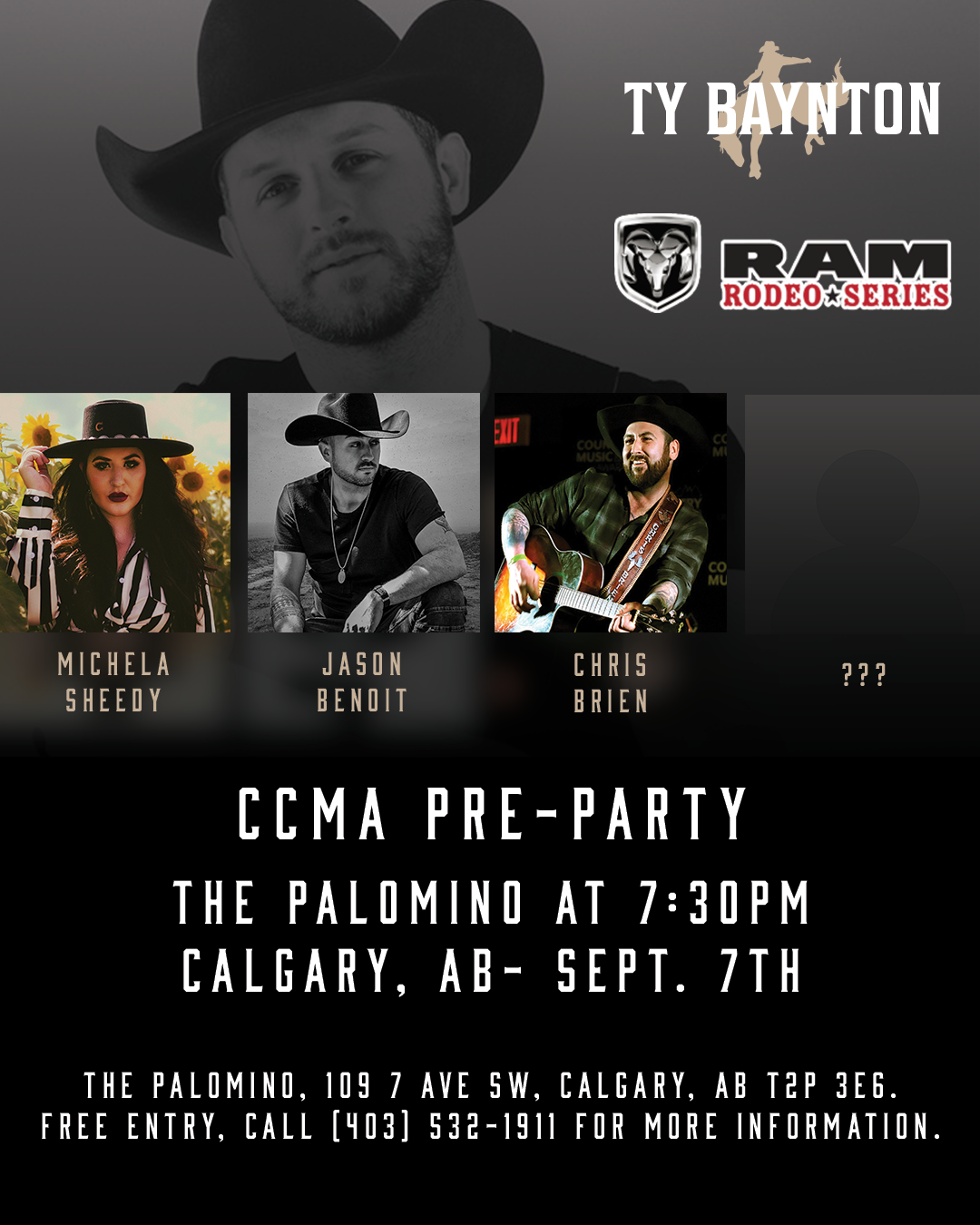Ty Baynton-Ram Rodeo CCMA Pre-Party Promotional Graphics (2022). 