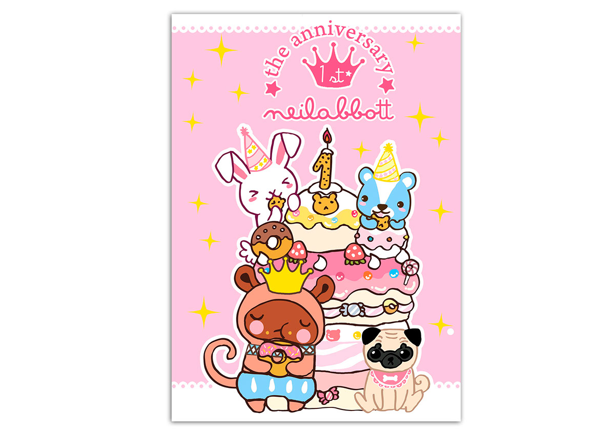 kawaii cute anniversary aniversarios cake