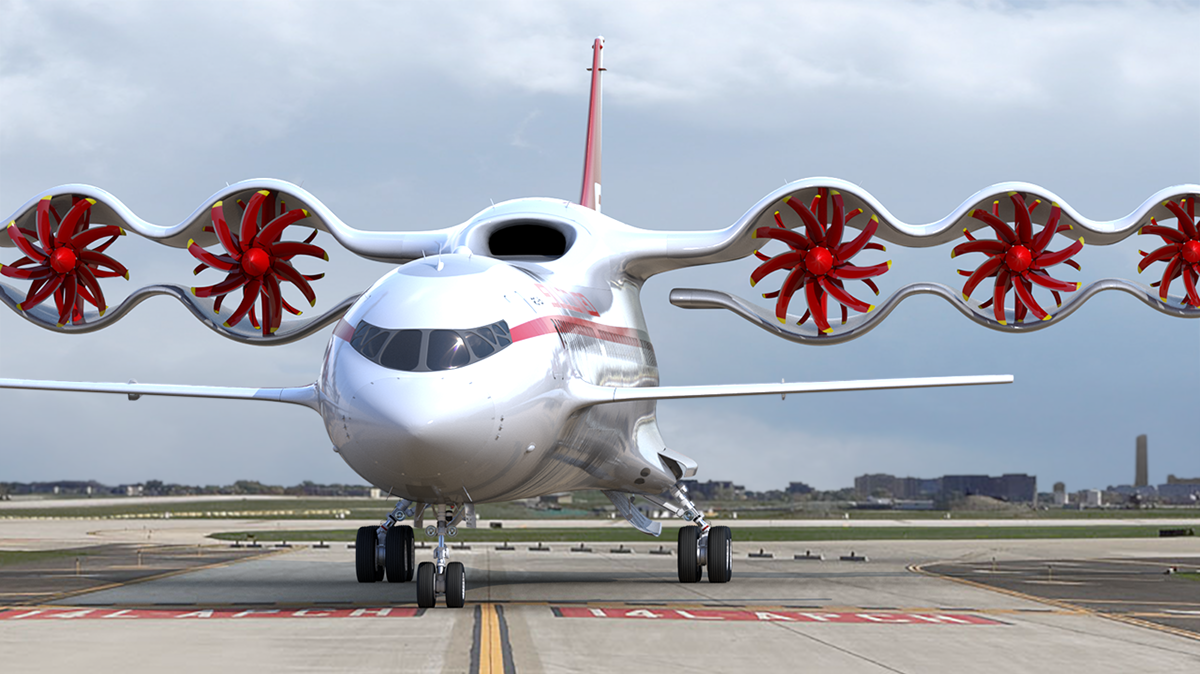 aviation airplane concept transportation digital 3d design rendering future