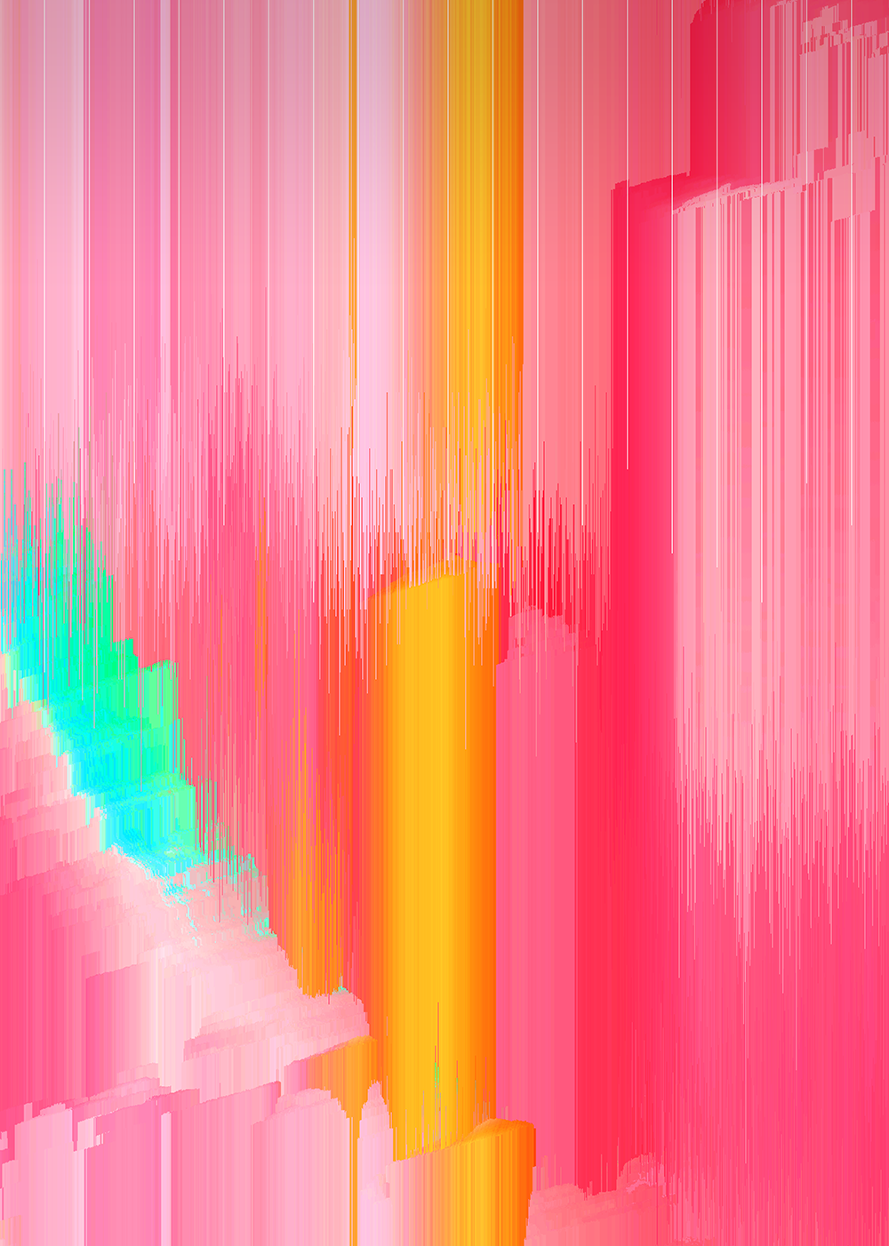 Pixel art 8 bit Glitch generative abstract ice fire