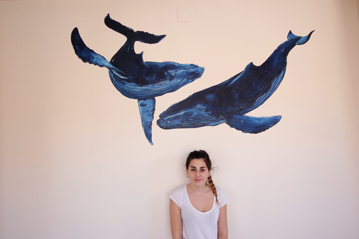 yubartas Whale blue whale blue Ocean livingroom
