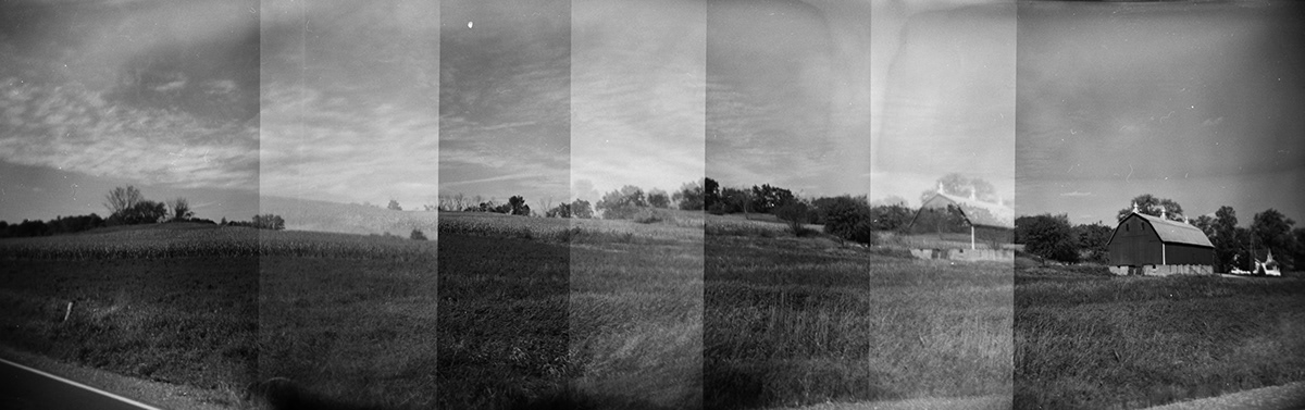 double exposure panoramic black and white Analogue Photography  self-developed Film  