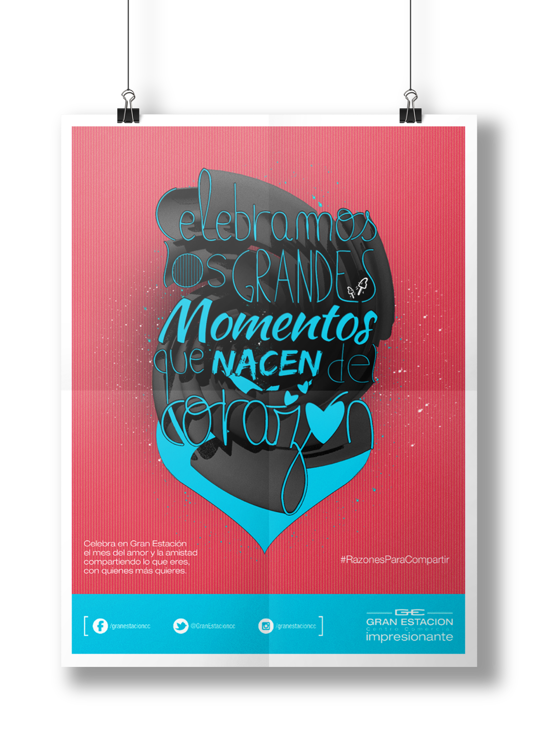Reasons to Share compartir gran estación centros comerciales Amor y Amistad Tarjetas Mensajes Positivos campaña publicitaria pink icons mall valentines day advertisement Logo Design cards