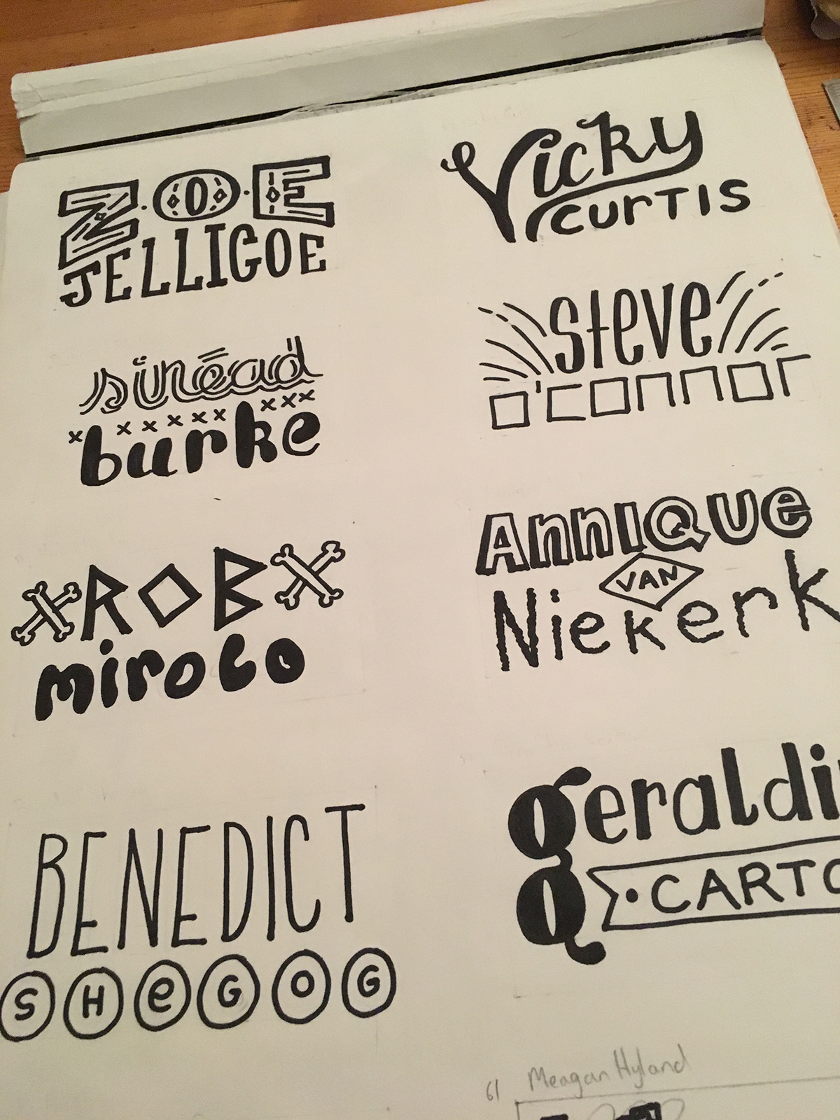 typography   HAND LETTERING names doodles lettering letters