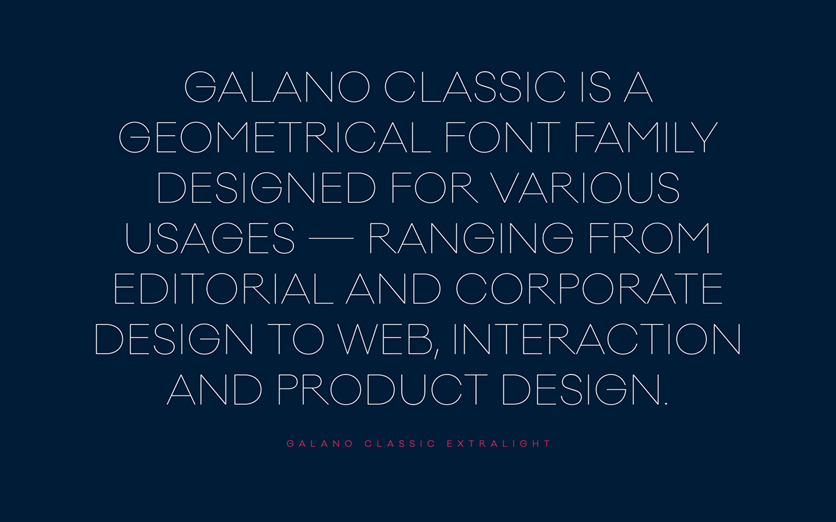 font family sans serif fontfamily geometric Corporate Design Display galano Classic circular editorial magazine