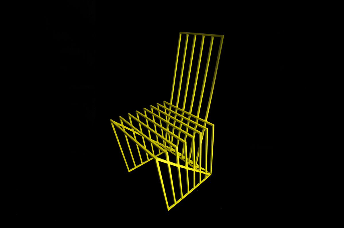 chair iron metal krzesło yellow lemon furniture mebel kamila sek