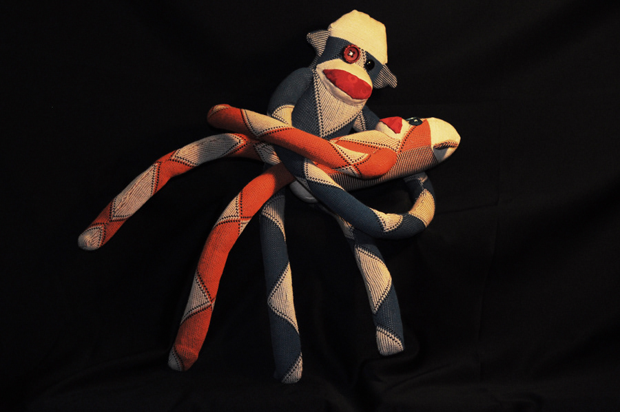 sock monkey puppet toy